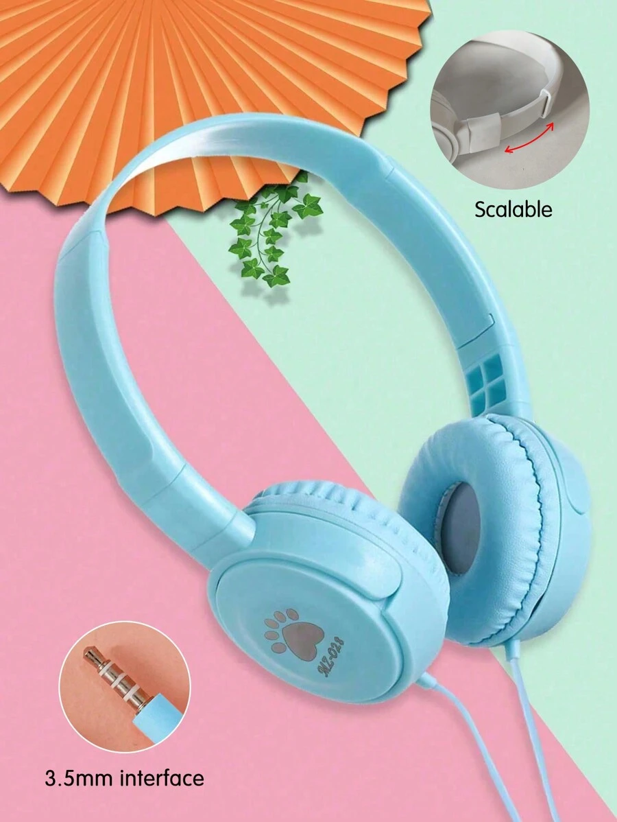 馬卡龍風格3.5毫米頭帶式耳機 - 藍色 - 查看 1
