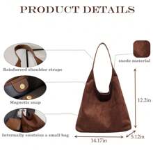 Monedero para mujer Bolsos tipo hobo Bolso holgado Bolso Bolso marrón para viajes Compras Trabajo - café - Ver 6