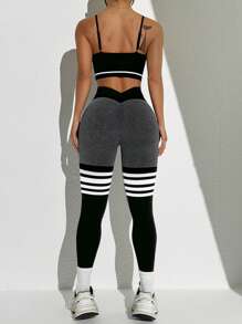 TCVC Women High-Stretch Seamless Sports Bra And Leggings Set, High Waist Slimming, Peach Booty, Skin-Friendly Fabric, Bodycon Shapewear, Casual, Versatile, Layerable, All Season Sports & Yoga Set