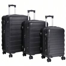 3 Piece Luggage Set Expandable Suitcase Spinner Carry-On Luggage Travel Black - Apricot - View 8