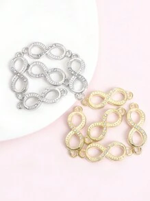 10 件创意无限标志水钻镶嵌镂空吊坠连接器 - 带双挂幸运数字 8 设计合金链接的饰品，适用于 DIY 男女时尚手链项链脚链 - 个性化礼物的独特配饰