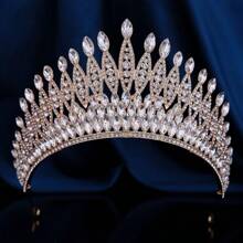奢华新娘水晶水钻大皇冠，女士选美头饰，适合表演、派对、婚礼、宴会、情人节配饰 - 皇冠 - 查看 4