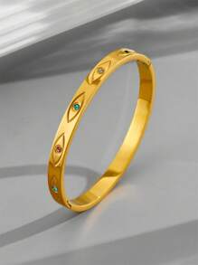 New 18K Titanium Steel Devil Eye Custom Versatile Style High-Quality Bracelet - 金色 - 查看 4