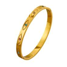 New 18K Titanium Steel Devil Eye Custom Versatile Style High-Quality Bracelet - 金色 - 查看 3