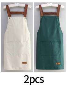 Waterproof And Oil Resistant Canvas Apron ,Adjustable Waistband, Breathable Fabric, New Kitchen Home Cooking Oil And Stain Resistant Apron, Wear Resistant,Kitchen, Bathroom, Family, Household Products,With Pockets , Multi-Purpose, Suitable For Coffee Bars And Restaurants