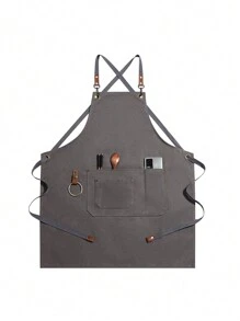 1 件带口袋的个性化刺绣帆布围裙，个性化男女无袖围裙，定制刺绣围裙，调酒师围裙，酒吧围裙，家居礼品，厨房烹饪防尘围裙，送给他/她的礼物，周年纪念围裙 - 彩色 - 查看 9