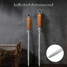 Thanh mài dao, Dụng cụ mài dao nhà bếp bằng thép cacbon Thép mài dao chuyên nghiệp, Thanh mài có lỗ treo - Nhiều màu - Xem 9