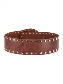 1 件女式复古高腰松紧腰带可调节束腰腰部装饰配件，适合秋季、万圣节穿着 - 腰封 - 查看 3