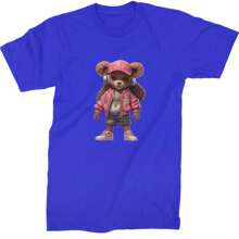 Pink Female Urban Graffiti Bear  Mens T-Shirt