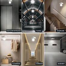 12W 人体感应 LED 灯泡 E26 灯头，6000K 冷白光/3000K 暖白光，AC80-265V，雷达感应，黄昏到黎明自动开关，适用于走廊、楼梯、车库等场所的安防照明，5 个装 - 白色 - 12W - 查看 9