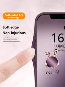 Mirror 1pc Photo Metal Paint Glass Phone Case, Compatible With Apple  16/16Pro/16Plus/16ProMax, Suitable For Valentine's Day/Couples/Family/Children/Pets - Purple - View 4