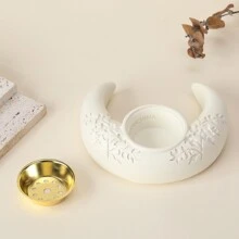 1 件花卉和新月形香炉，时尚设计，可用作熏香、烛台、卧室、客厅、餐厅、工作室、茶室、休闲空间、桌面展示、氛围营造、节日场合的家居装饰 E-I-D - 彩色 - 查看 5