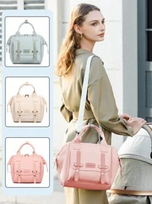 1pc Diaper Bag Tote Cute Mini Mommy Bag For Hospital, Diaper Bag, Bags For Travel, Diaper Tote Messenger Purse, Travel Diaper Tote For Mom And Dad, Multifunction Diaper Tote Nursery Storage Bin For Diapers, Wipes & Toys Diaper Bag For Outdoor - Multicolor - View 3