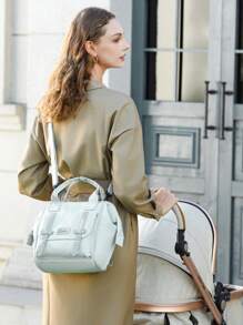 1pc Diaper Bag Tote Cute Mini Mommy Bag For Hospital, Diaper Bag, Bags For Travel, Diaper Tote Messenger Purse, Travel Diaper Tote For Mom And Dad, Multifunction Diaper Tote Nursery Storage Bin For Diapers, Wipes & Toys Diaper Bag For Outdoor - Multicolor - View 10