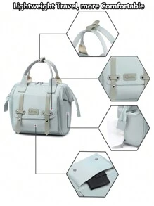 1pc Diaper Bag Tote Cute Mini Mommy Bag For Hospital, Diaper Bag, Bags For Travel, Diaper Tote Messenger Purse, Travel Diaper Tote For Mom And Dad, Multifunction Diaper Tote Nursery Storage Bin For Diapers, Wipes & Toys Diaper Bag For Outdoor - Multicolor - View 4