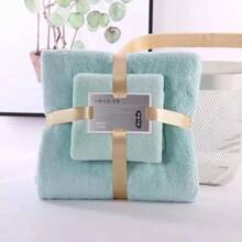 2PC Bath Towels Set Soft Highly Absorbent Quick-Drying Coral Velvet Bath Towel Adults Hotel & Spa Use JDTS - màu xanh lá - Xem 9