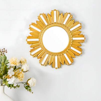 3 件套墙镜装饰套装，圆形金色镜子，家居装饰，适用于卧室、客厅、入口 - 无需电源，独特的墙面装饰