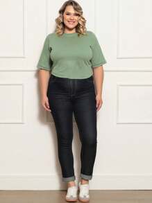 Plus Size T-Shirts - màu xanh lá - Xem 5