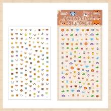 2 hojas de pegatinas mini adorables, serie de diseños de animales peculiares, pegatinas decorativas para manualidades, estuches de teléfono, cuadernos, cascos, monopatines, juguetes DIY creativos - Multicolor - Ver 14
