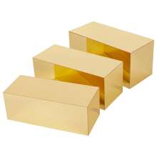 Elevadores de acrílico para exhibición de alimentos, cajas de elevadores dorados, 3 piezas, soporte de exhibición rectangular, elevadores de buffet para catering, mesa de buffet de postres, fiestas, bodas, exhibición de zapatos coleccionables (3 piezas) - Dorado - Ver 8