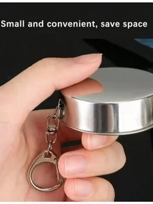 1pc Lightweight Folding Stainless Steel Cup, Portable High-Temperature Resistant Retractable Rinse Cup, Small Water Cup For Outdoor Travel