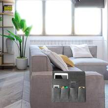 Household Armchair Caddy Felt Couch Recliner Armrest Organizer For Magazine Tablet Cell Phone Remote Control Hanging Storage Bag