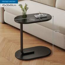 1 pieza Mesa de centro pequeña y creativa, mesa auxiliar multifuncional para sofá, mesita de noche, mesa de té para sala de estar, dormitorio, balcón - Negro - Ver 5