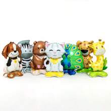 1 Peça Balão de Folha de 16 Polegadas com Base Pequena em Formato de Gato, Zebra, Girafa, Leopardo, Urso Marrom, Pavão ou Filhote de Cachorro, Suprimentos para Festa de Aniversário, Layout com Tema Animal, Festa de Animais de Estimação, Pode Ficar em Pé