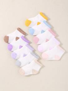 5/10/20 Pairs Of Baby Socks With Spliced Colors, Soft And Comfortable Toddler Socks For All Seasons, Casual And Sports Socks That Can Be Worn By Both Boys And Girls,Suitable For Babies In The Toddling Stage Aged 0-3. - Multicolor - View 7