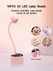 1 peça Lâmpada de Gel LED UV para Unhas Luz UV Roxa Máquina de Fototerapia para Unhas, Lâmpada de Manicure Profissional Secador de Esmalte em Gel Ultravioleta de Plástico Lâmpada de Esmalte em Gel UV para Unhas Cura Rápida Secagem Rápida Cola para Esmalte Lâmpada para Assar Unhas Alça Portátil Máquina de Unhas com Grande Espaço Sensor Inteligente Automático para Cura de Esmalte em Gel Uso em Salão e Arte em Unhas DIY para Casa, Melhores Presentes para Meninas, Novos Acessórios para Lâmpada de Unhas para Unhas dos Pés e Unhas Material Escolar - Rosa - Ver 6