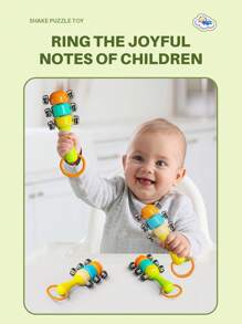 1 件套蒙特梭利婴儿玩具乐器摇铃沙锤铃铛儿童玩具儿童早教玩具 - 彩色 - 查看 5