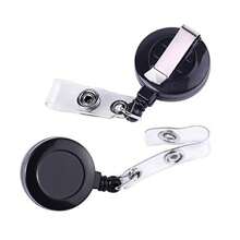 2pcs/Set - Retractable ID/Name Badge Holder Reel With Belt Clip, Multi-Color Options: Black, Red, Pink, Orange, Black, Purple, White, Transparent. Back To School Supplies, Graduation Party Decor Accessories