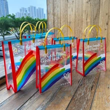 30个彩虹生日礼品袋，透明手提袋，女士礼品包装袋，适合情人节、派对假期、生日礼物包装袋 - 彩色 - 查看 5