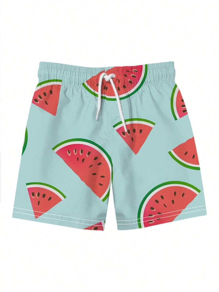 Men's 3D Summer Watermelon Printed Beach Pants - Multicolor - View 1