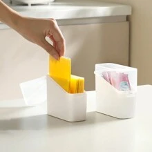 1pc Flip Cheese Storage Box, Refrigerator Cheese Saver Container, Desktop Tea Bag Organizer Box With Lid, Kitchen Accessories - Multicolor - View 7