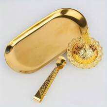 1/3PCS Metal Incense Burner, Creative Arab Style Golden Tower Hollow Mabkhara Bakhoor Burner, Incense Holder For Home Decoration, Stylish Metal Incense Clip Tray, Decorative Aromatherapy Accessory For Living Room, Bedroom, And Office E-I-D - Multicolor - View 6