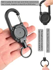 1pc 创意新款时尚可爱小背包伸缩钢丝绳夹，多功能防丢腕带易拉背扣，背包钥匙扣，户外登山露营战术易夹伸缩钢丝，适用于户外徒步、滑雪、露营、探险、旅行、极限挑战、骑行、背包钥匙扣、汽车钥匙扣、钓鱼配件，适合老师礼物、情人节礼物、纪念礼物 - 彩色 - 查看 9