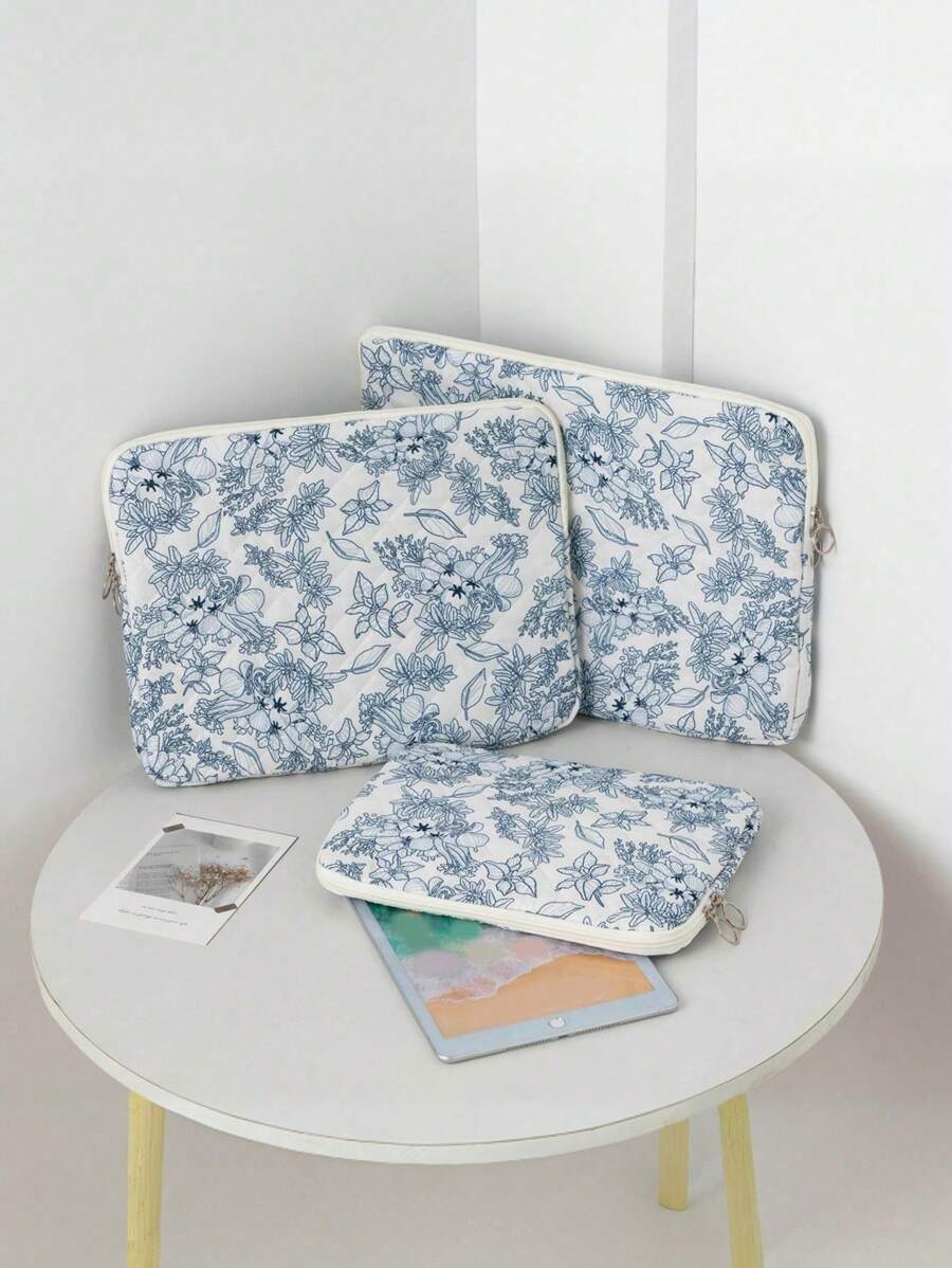 Ditsy Floral Pattern 11"/13"/13.3"/14"/15.6" Laptop Sleeve Bag, Flower & Leaf Print Tablet Handbag, Protection For 10.2"/10.9"/11"/13"/13.3"/14"/15"/15.6" Laptop Computer Toiletry Bag Travel Wash Bag Toiletry Travel Bag Makeup Storage Beach Beach Bag Vacation Holiday Essentials School Supplies Travel Essentials Ladies For College Dorm Bathroom Laptop Bag Laptop Case Computer Case Case Computer Bag Laptop Cover Ipad Bag Classroom Mac Book Teacher Laptop Bag Women Winter