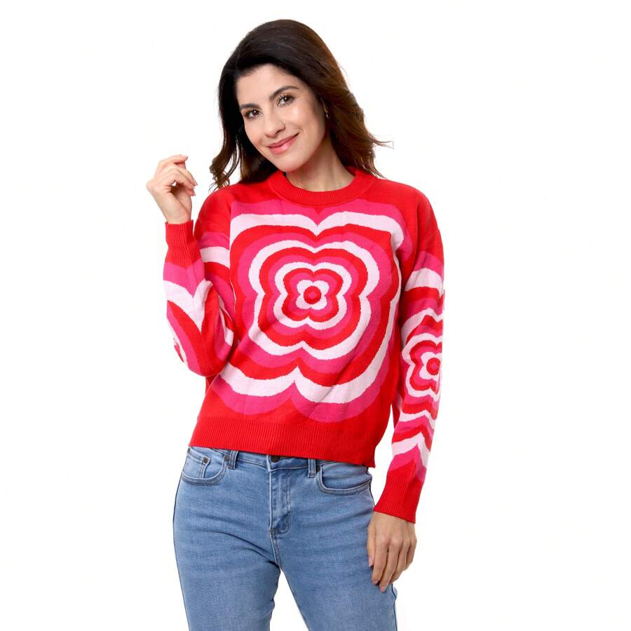Suéter Casual Para Dama - Rojo - Ver 1