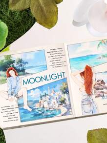 4 rouleaux/boîte Ensemble de rubans en PET imperméables de style de peinture à l'huile pastorale décontractée, avec différents motifs de paysages pastoraux imprimés en grand format. Utilisés pour la confection de matériaux de décoration de cahier, de paysage et de cadeaux pour les amis à la rentrée scolaire - Multicolore - Voir 6