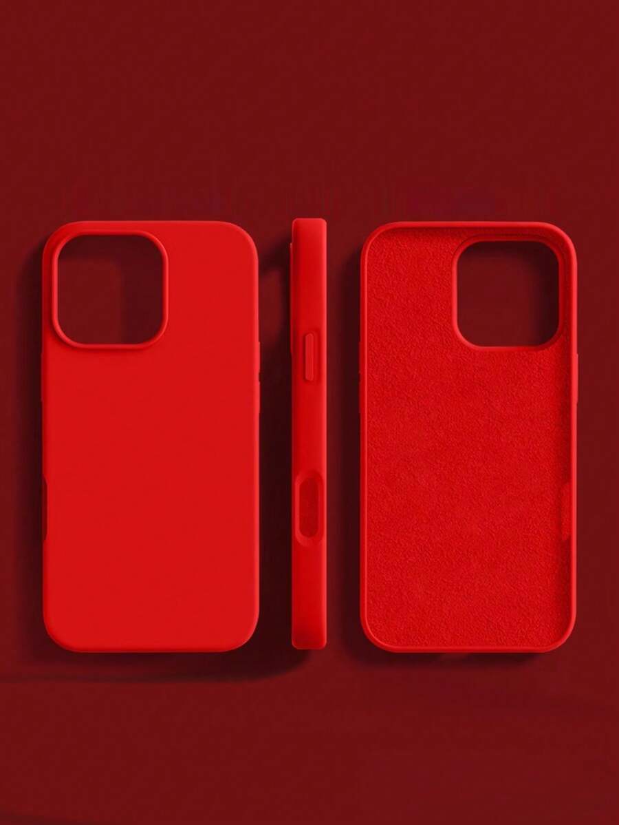 2.0毫米液态硅胶手机壳，全包覆式保护套，兼容 16/15/14/13/12/11 Pro Max和Galaxy S24U/S23/S22/S25U，防水、防震、防摔、防刮，国际版，非国内版 - 紅色 - 查看 1