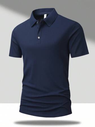 男士夏季速干透气纯色休闲短袖 Polo 衫