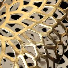 Famibay 6 PCS Christmas Placemats Set Of 6 Silver Round Place Mats Washable Heat Resistant Table Placemats Vinyl Table Mats For For Dining Kitchen Restaurant Table - Floral Gold - View 3