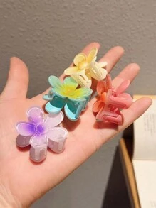 6 件可爱彩色迷你花朵发夹，女士和女孩发饰刘海夹，螃蟹发夹发夹发夹发夹发夹，爪夹