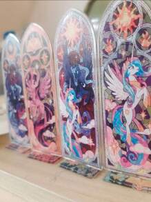 4 件  固体亚克力桌面装饰雕像，质地光滑，是理想的桌面装饰，非常适合派对装饰或礼物派对礼物婚礼礼物生日礼物毕业学校装饰学校惊喜宿舍装饰返校