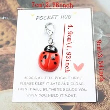 迷你瓢虫励志钥匙扣瓢虫爱好者礼物好运礼物送给朋友最好的朋友汽车配件包饰学校卡通可爱哥特 Y2k 包挂绳带身份证夹汽车配件包饰 - 彩色 - 查看 4