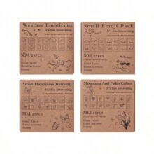 25 Pcs/Box, Vintage Wooden Stamp Set, Suitable For DIY Journals, Scrapbooks And Crafts, Unique, Creative, Personalized Art, Three Options To Choose From,Back To School,School Supplies - Wooden Seal - View 6