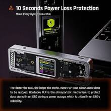 Explorer Edition DOCKCASE Smart SSD Enclosure 10s Power Loss Protection NVMe M.2 Enclosure Real-Time Health Detection Dual Type-C Ports USB-C 3.2 Supports NVMe SSD Up To 4TB Silver - GlossySilver1 - View 2