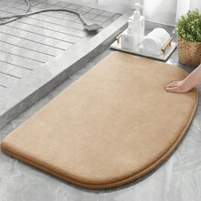 1pc Creative Simple Coffee Brown Rounded Edged Memory Foam Entryway Floor Mat That Can Be Machine Washed - Coffee Brown - View 15