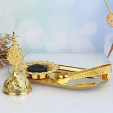 1/3PCS Metal Incense Burner, Creative Arab Style Golden Tower Hollow Mabkhara Bakhoor Burner, Incense Holder For Home Decoration, Stylish Metal Incense Clip Tray, Decorative Aromatherapy Accessory For Living Room, Bedroom, And Office E-I-D - Multicolor - View 4